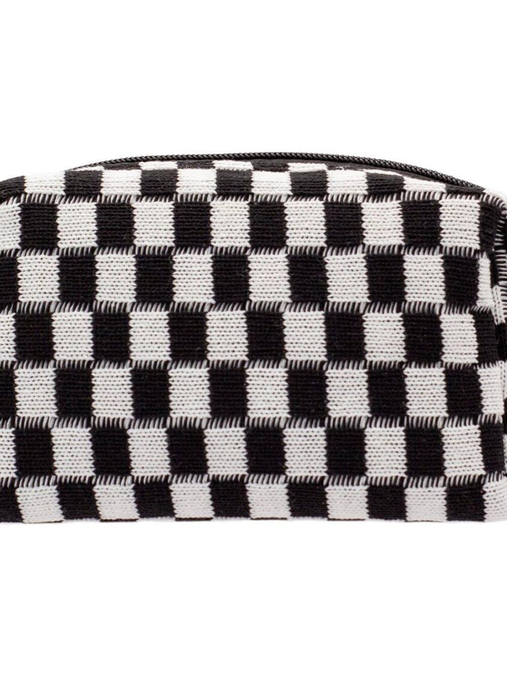 Checkered Makeup Bag for Purse Portable Zipper Make Up Pouch Small Cosmetic Case